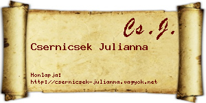 Csernicsek Julianna névjegykártya